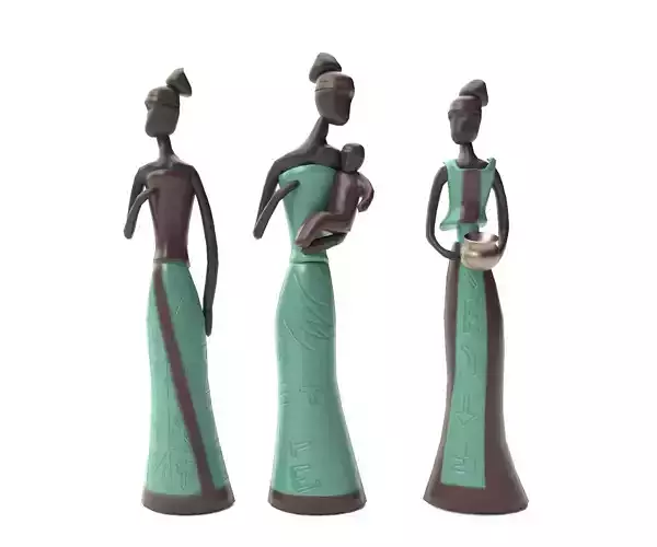 African Figures Sculpture - Blender
