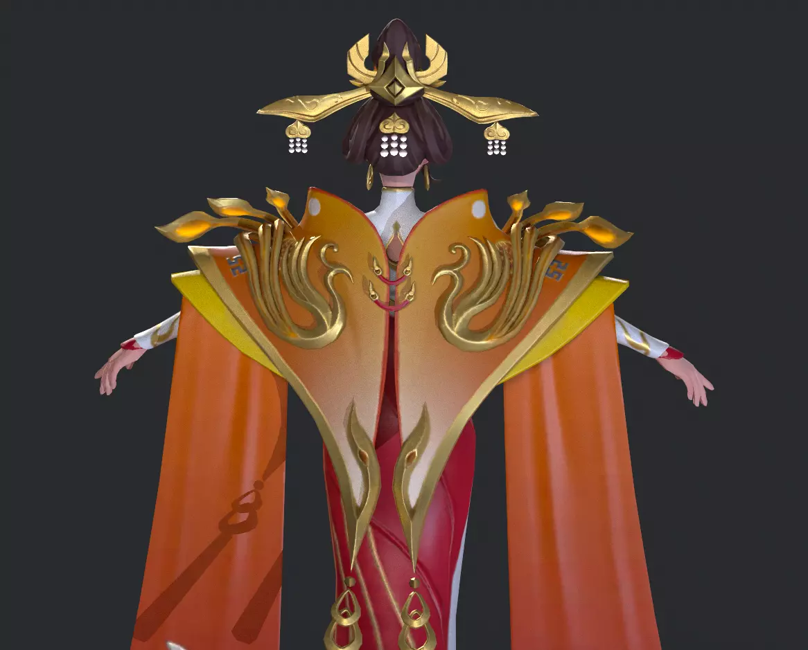 Heroine Wu Zetian Low-poly 3D model_8