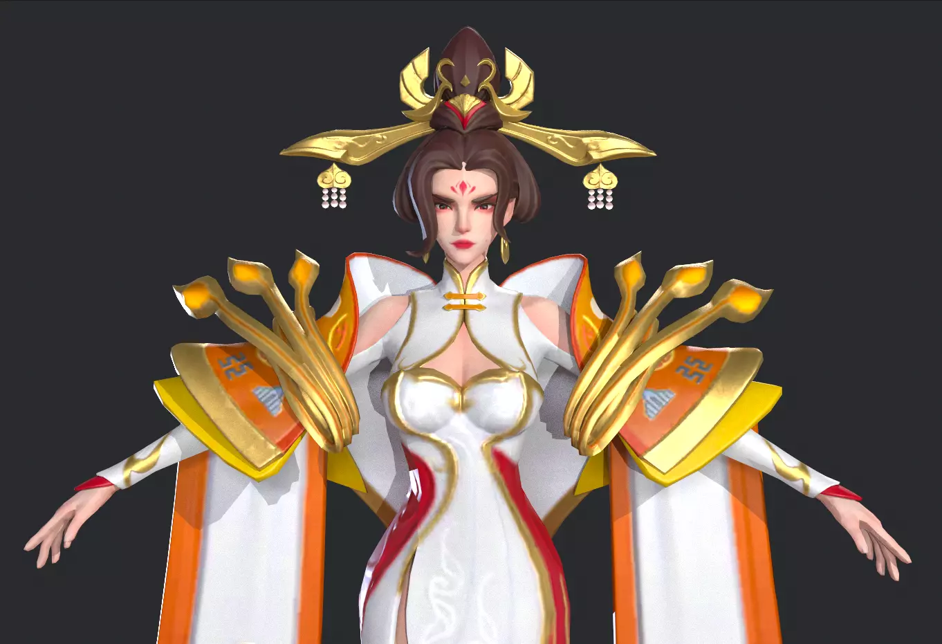 Heroine Wu Zetian Low-poly 3D model_11