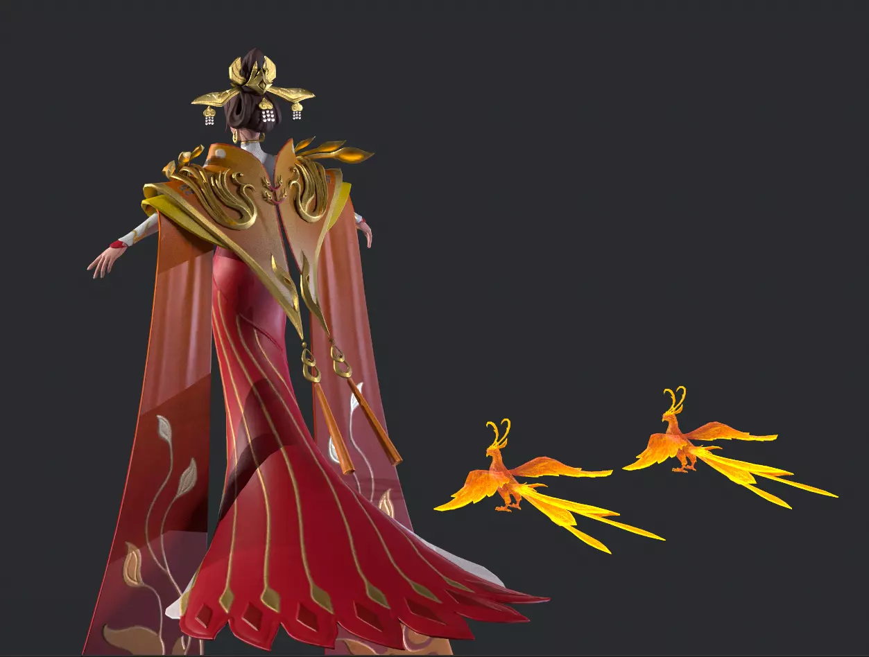 Heroine Wu Zetian Low-poly 3D model_15