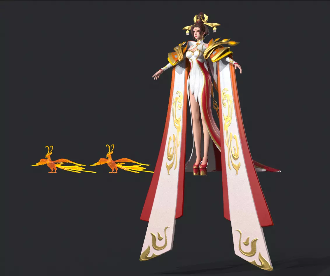 Heroine Wu Zetian Low-poly 3D model_4