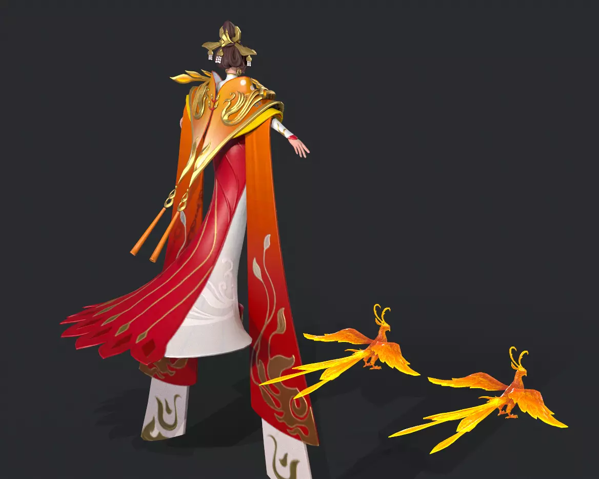 Heroine Wu Zetian Low-poly 3D model_10