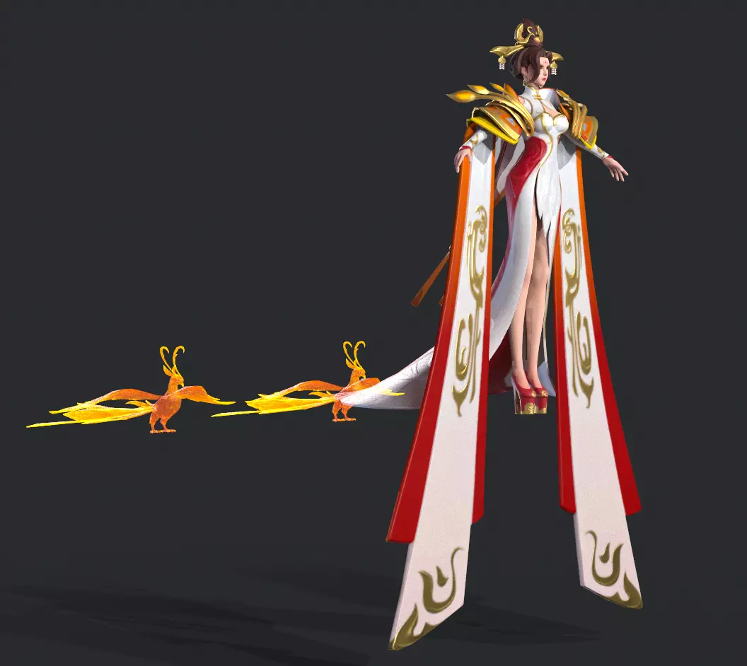 Heroine Wu Zetian Low-poly 3D model_9