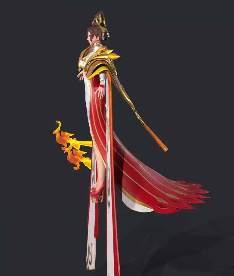 Heroine Wu Zetian Low-poly 3D model_12