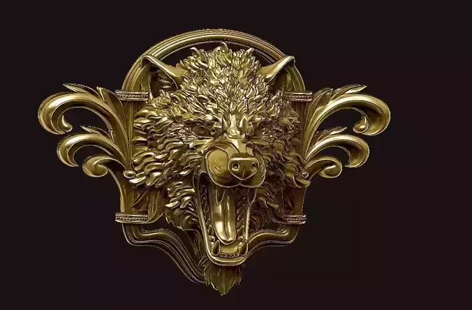 WOLF  PENDENT also FOR DECORATIVE 3D PRINT FILE