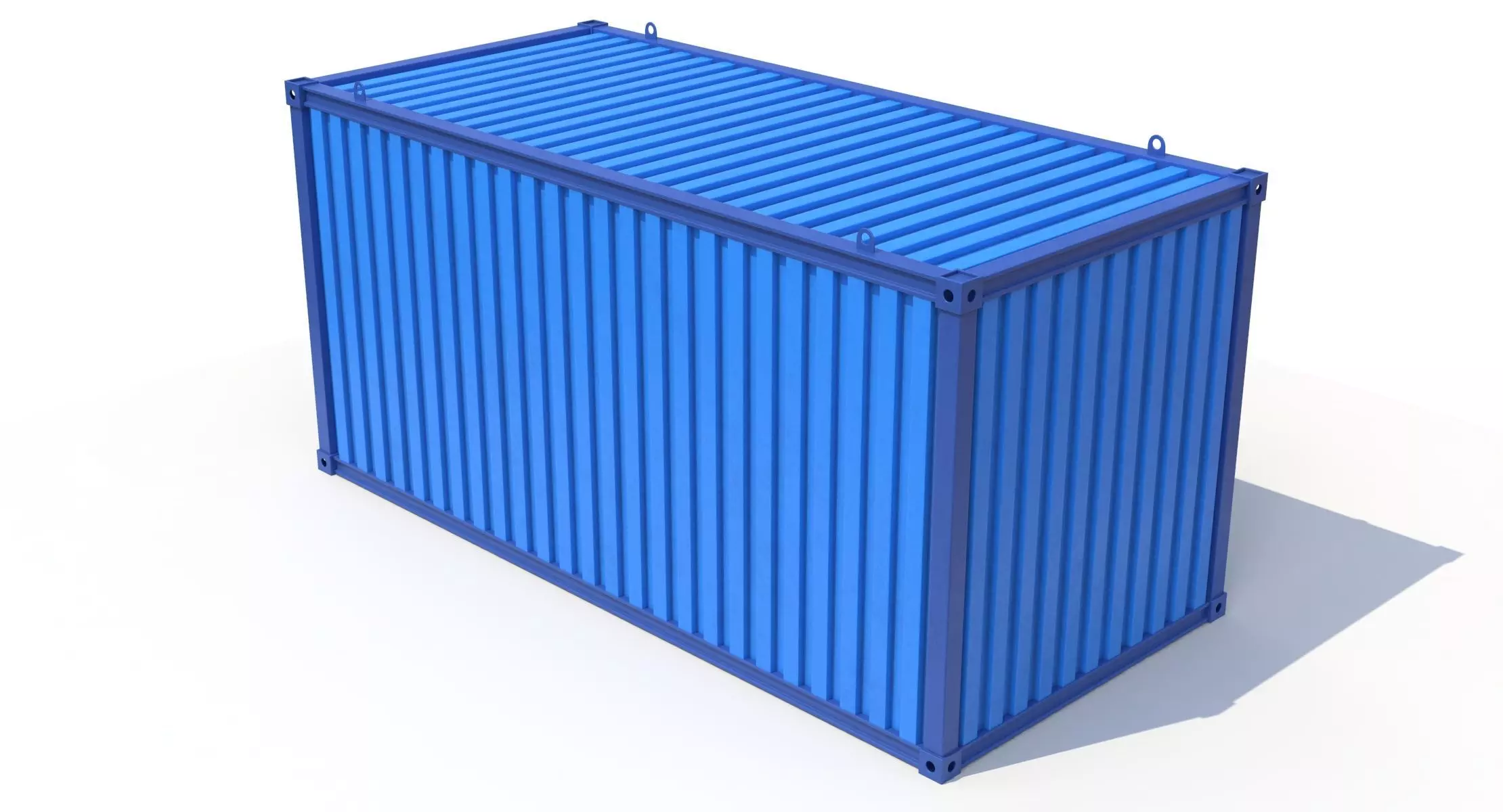 Blue Construction Site Cabin PBR 3D model_2