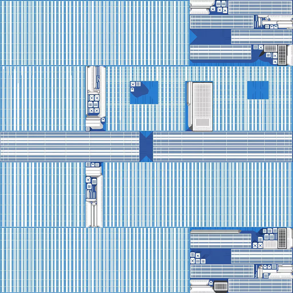 Blue Construction Site Cabin PBR 3D model_6