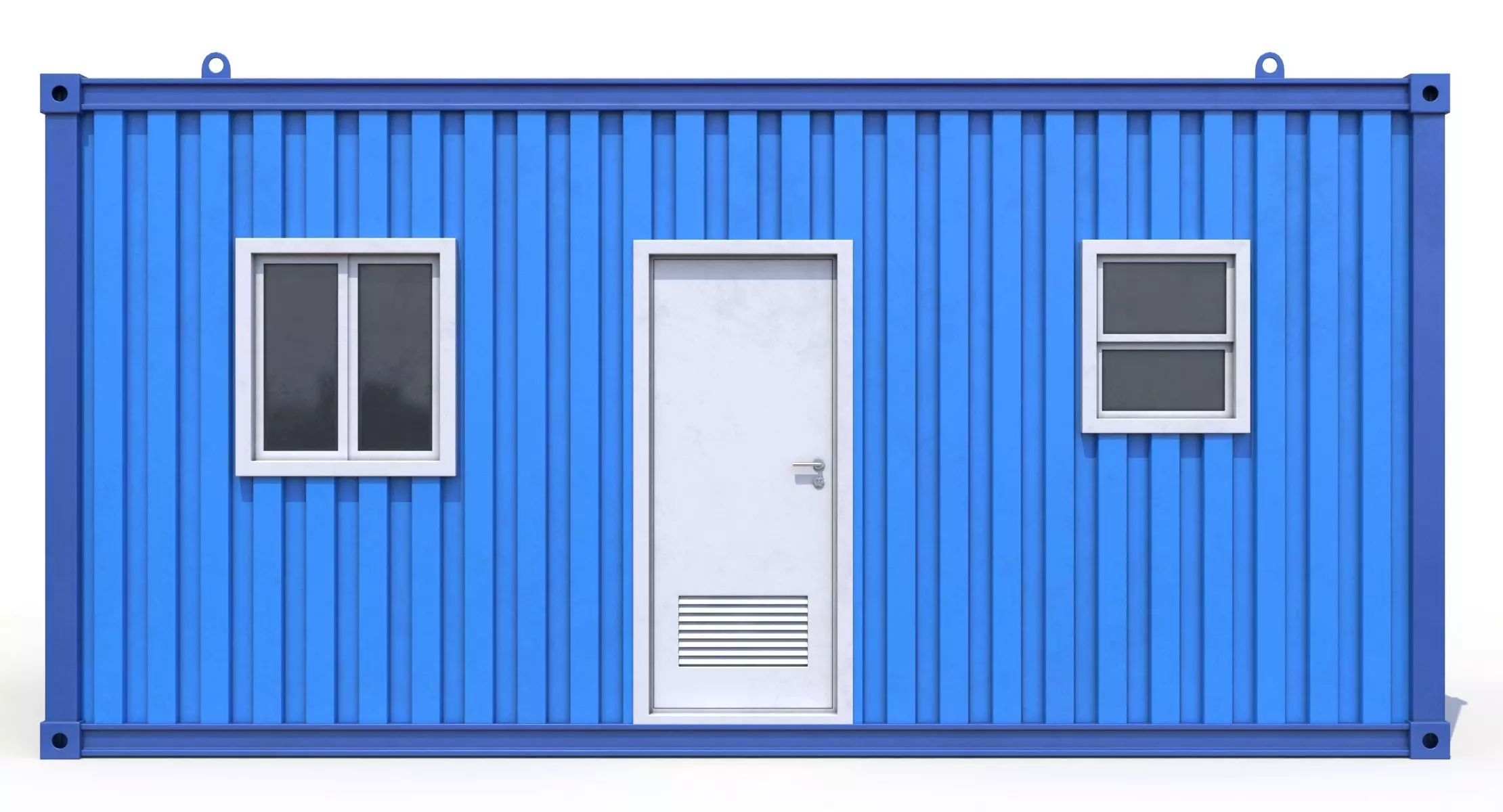 Blue Construction Site Cabin PBR 3D model_1