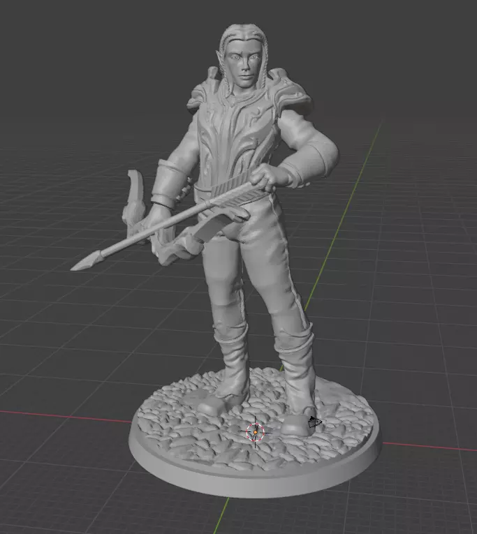 Elf Ranger 32 mm Fantasy Miniature STL RPG DnD Pathfinder 3D print model