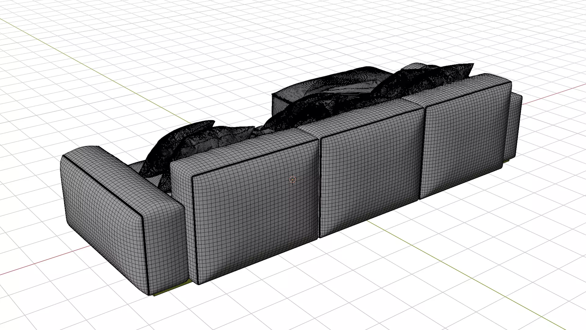 Worn Vintage Fabric Sofa High Poly 3D Model 3D model_20