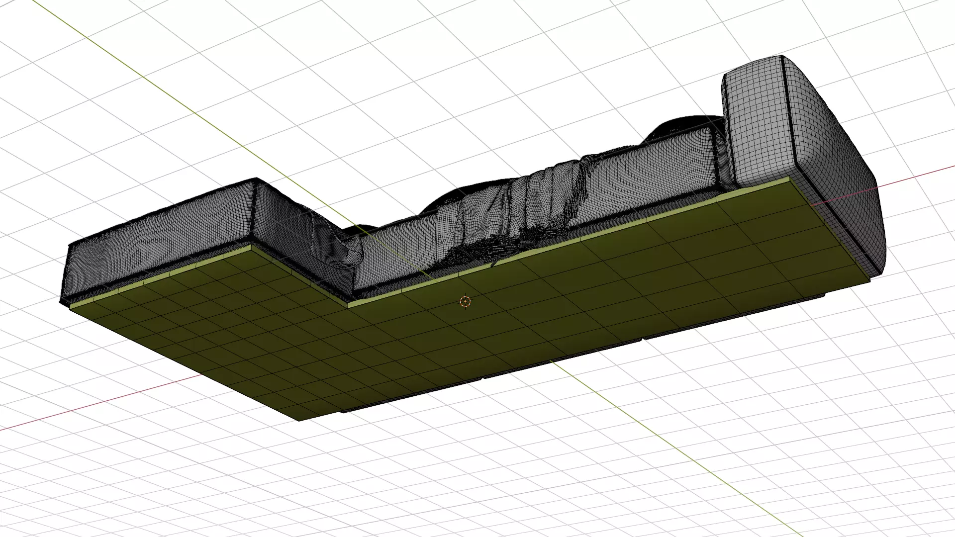 Worn Vintage Fabric Sofa High Poly 3D Model 3D model_23