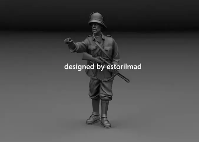 WW2 ITALIAN SOLDIER IN ACTION V1 3D print model