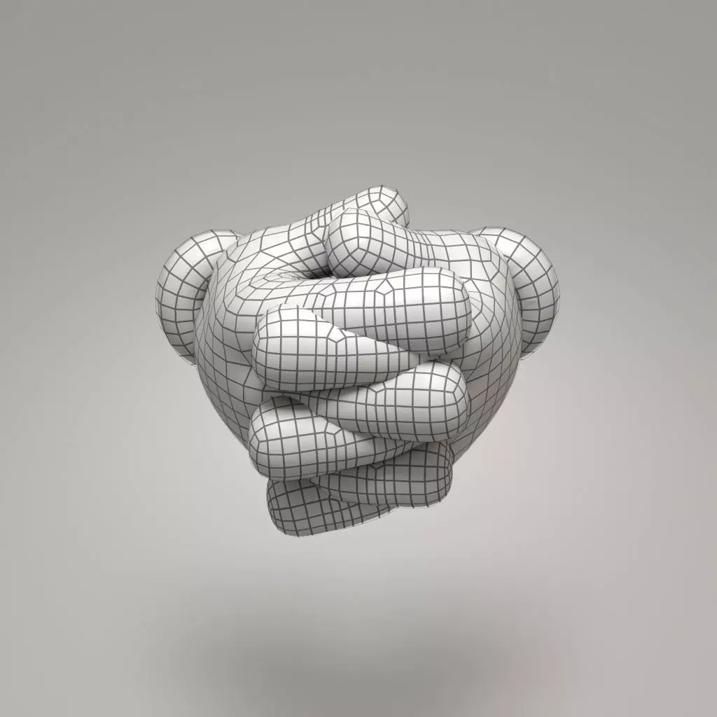 Rigged Cartoon Hand 3D model_16