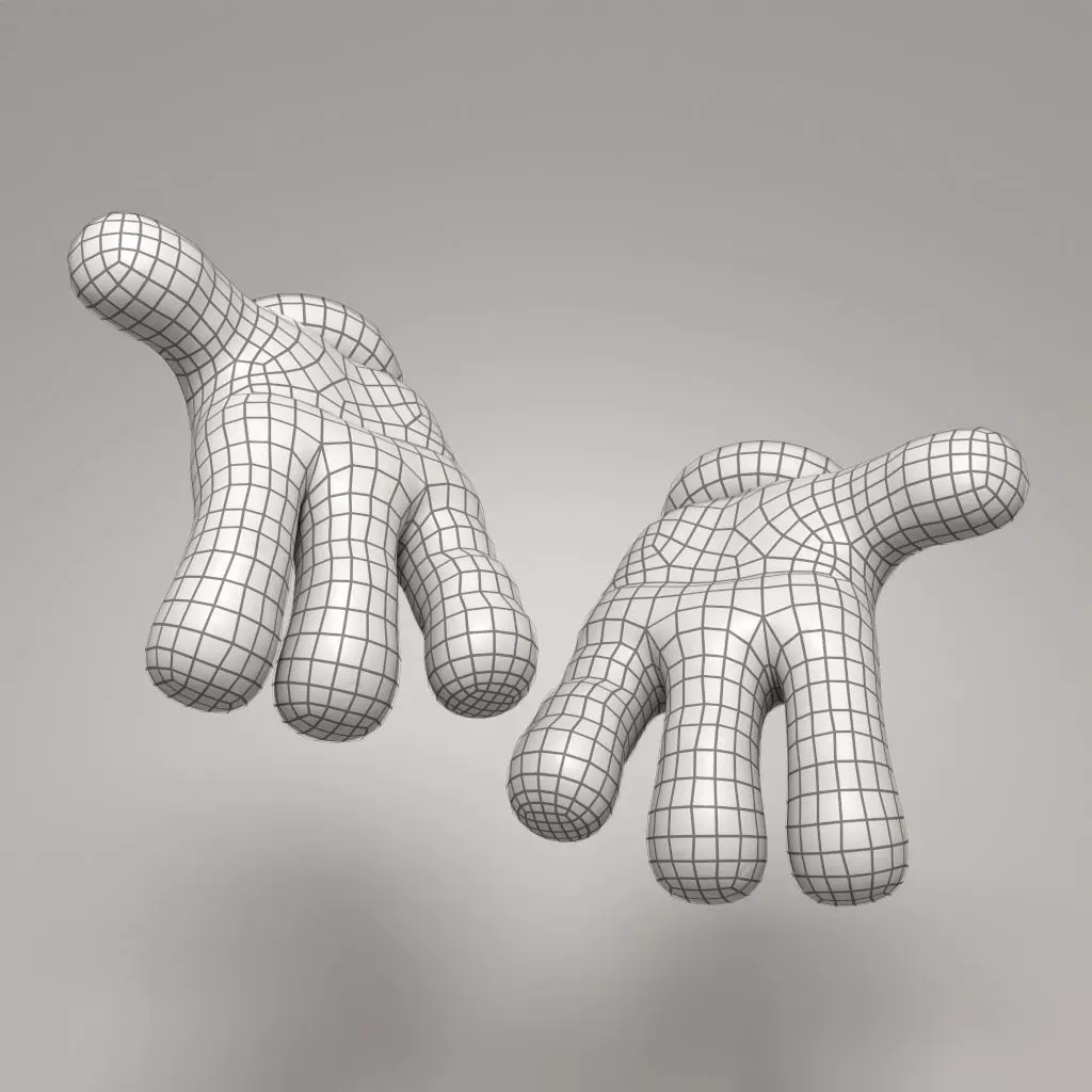 Rigged Cartoon Hand 3D model_17