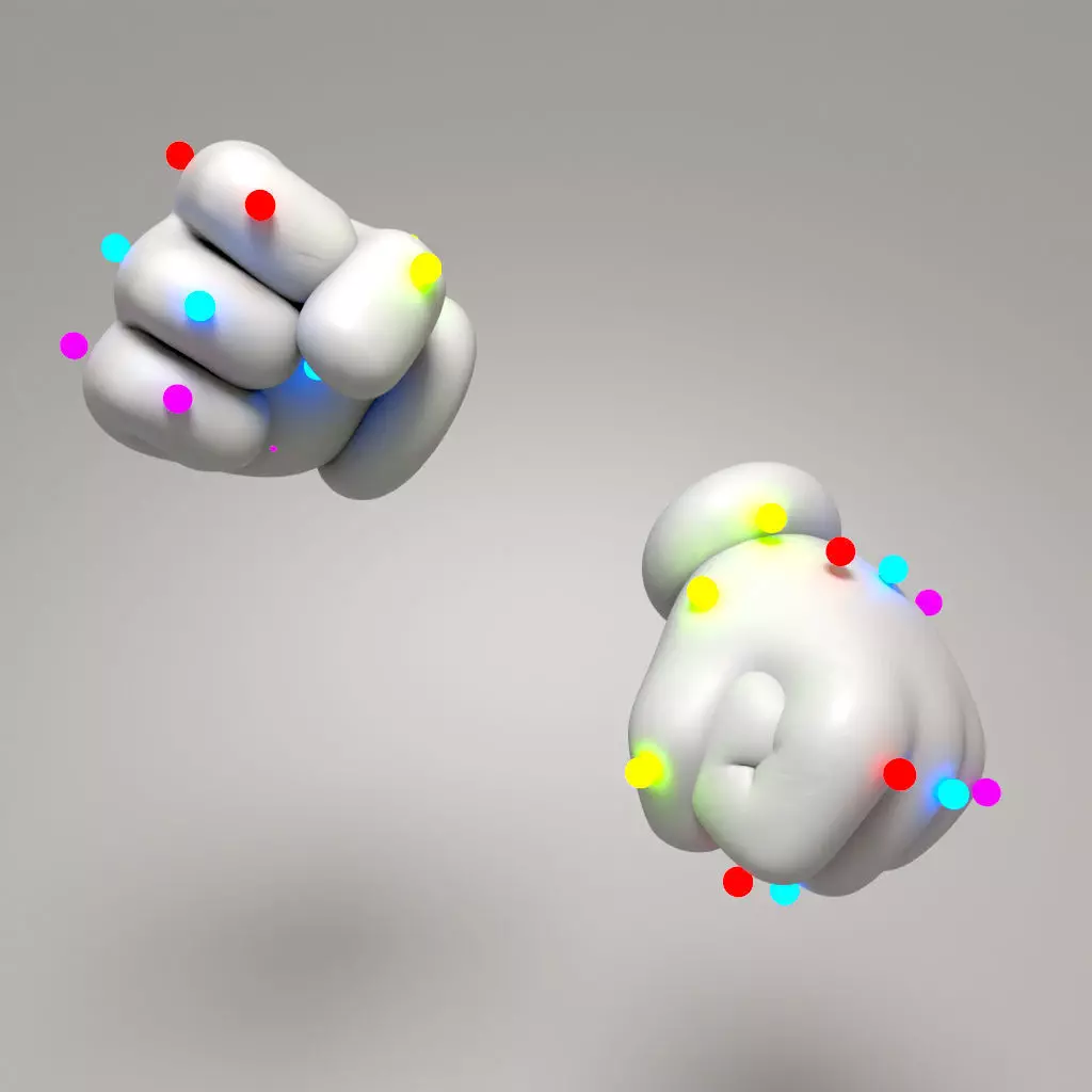 Rigged Cartoon Hand 3D model_6