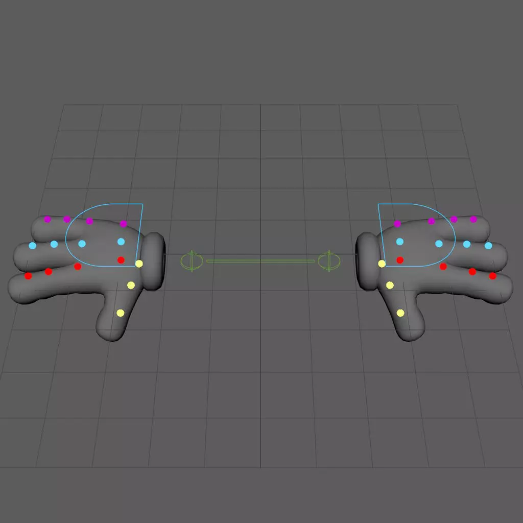 Rigged Cartoon Hand 3D model_3