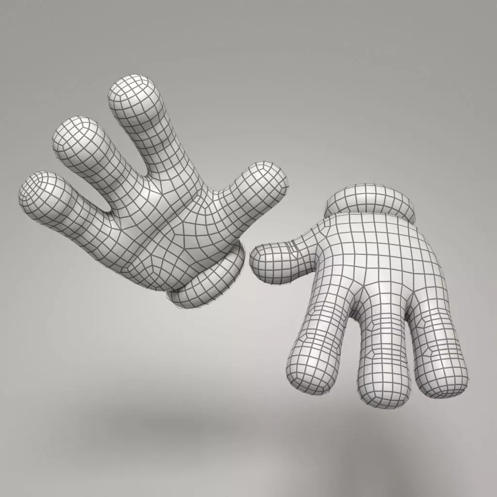 Rigged Cartoon Hand 3D model_11