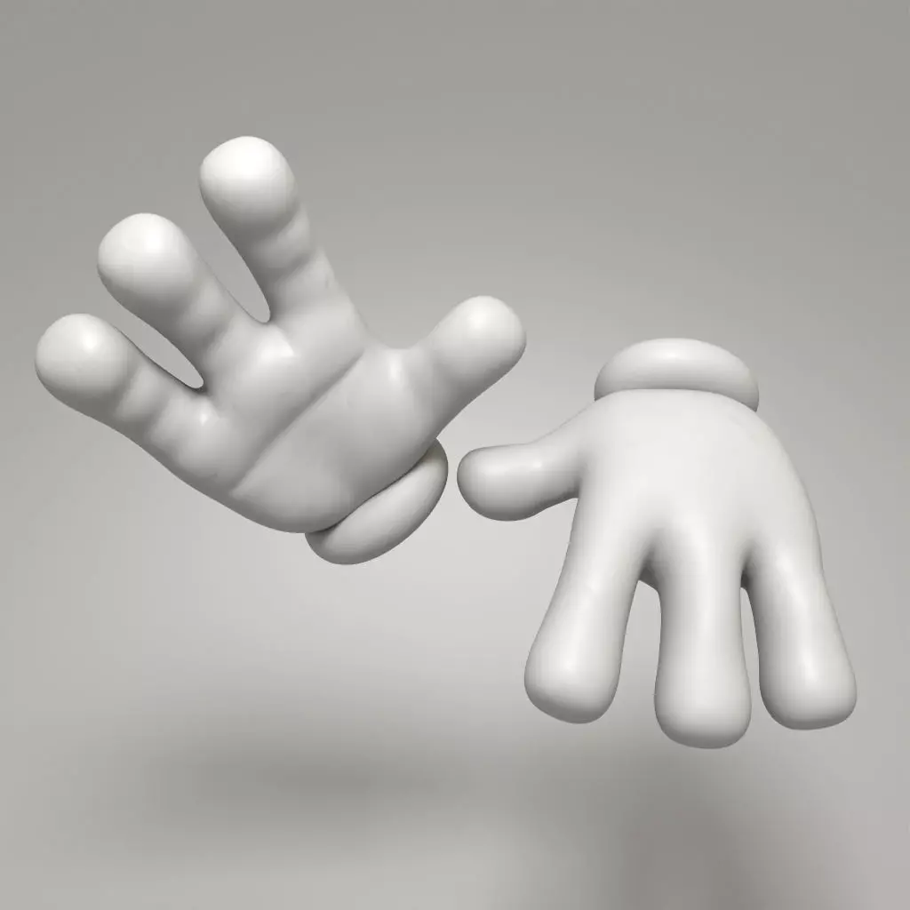 Rigged Cartoon Hand 3D model_18