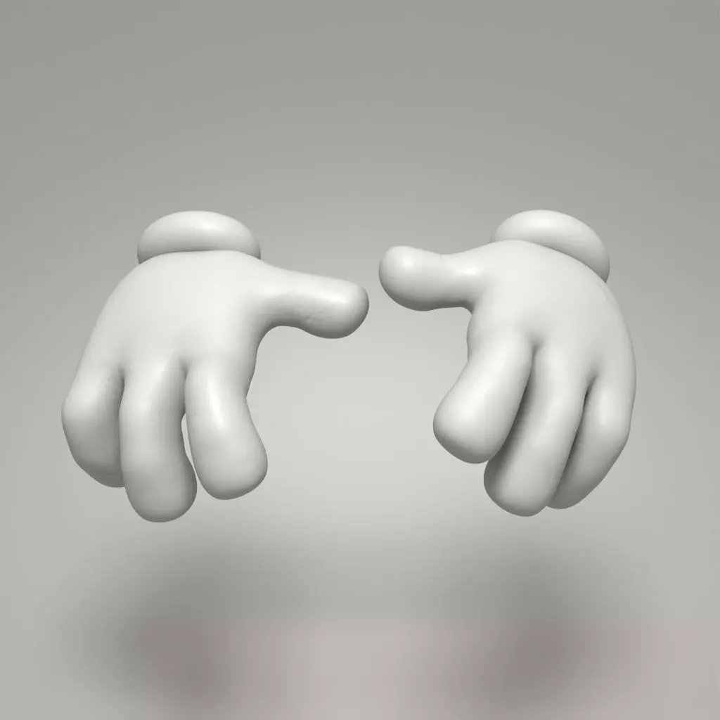 Rigged Cartoon Hand 3D model_19