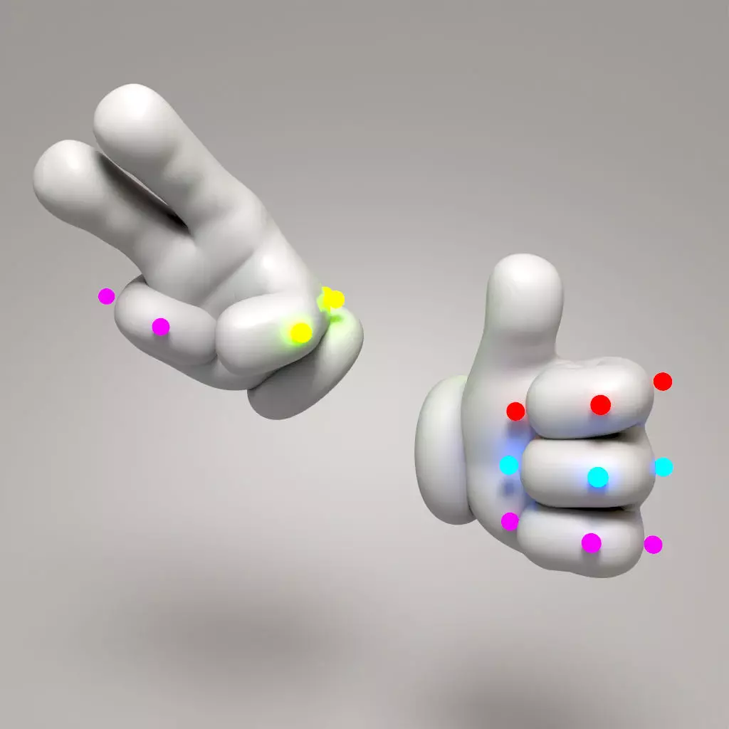 Rigged Cartoon Hand 3D model_7