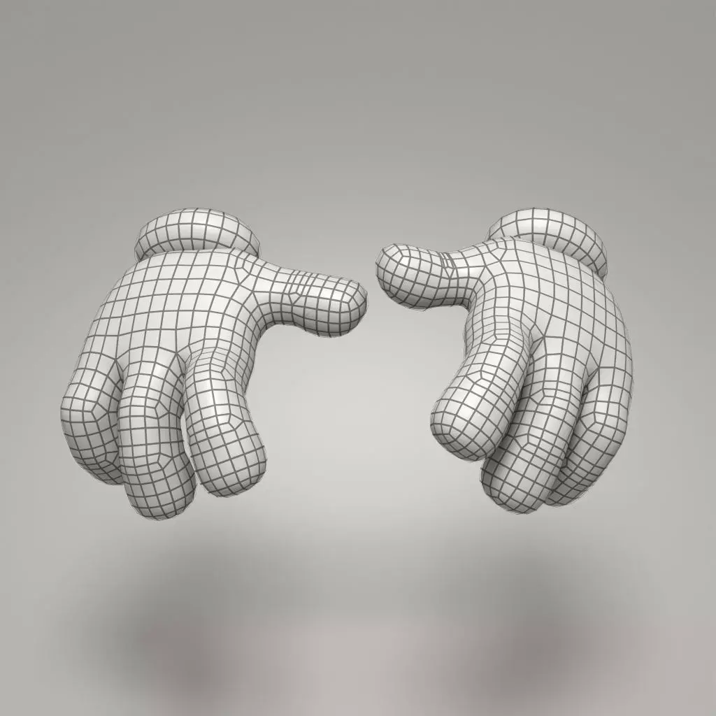 Rigged Cartoon Hand 3D model_12