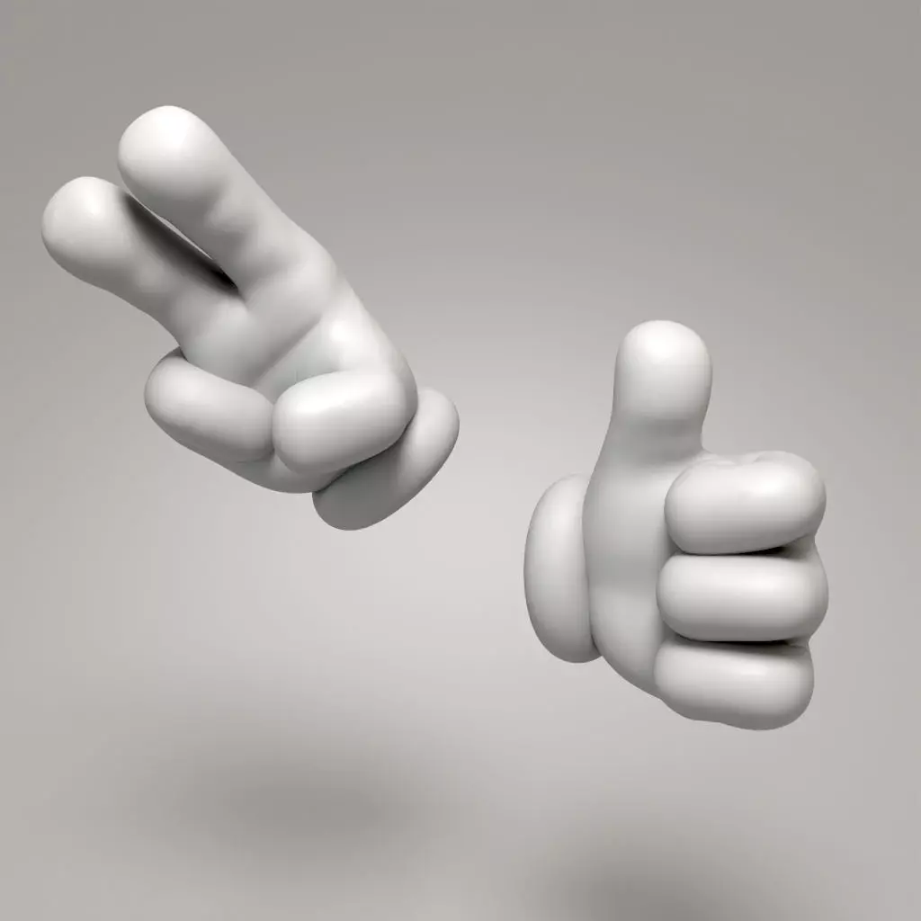 Rigged Cartoon Hand 3D model_21