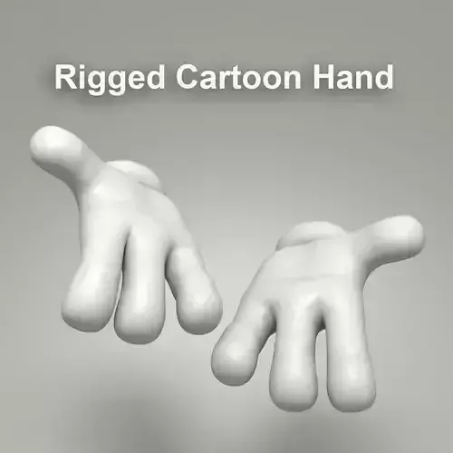 Rigged Cartoon Hand 3D model