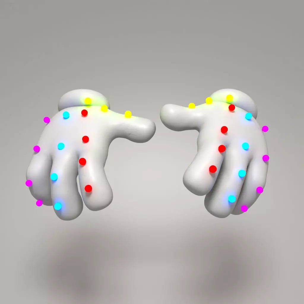 Rigged Cartoon Hand 3D model_5