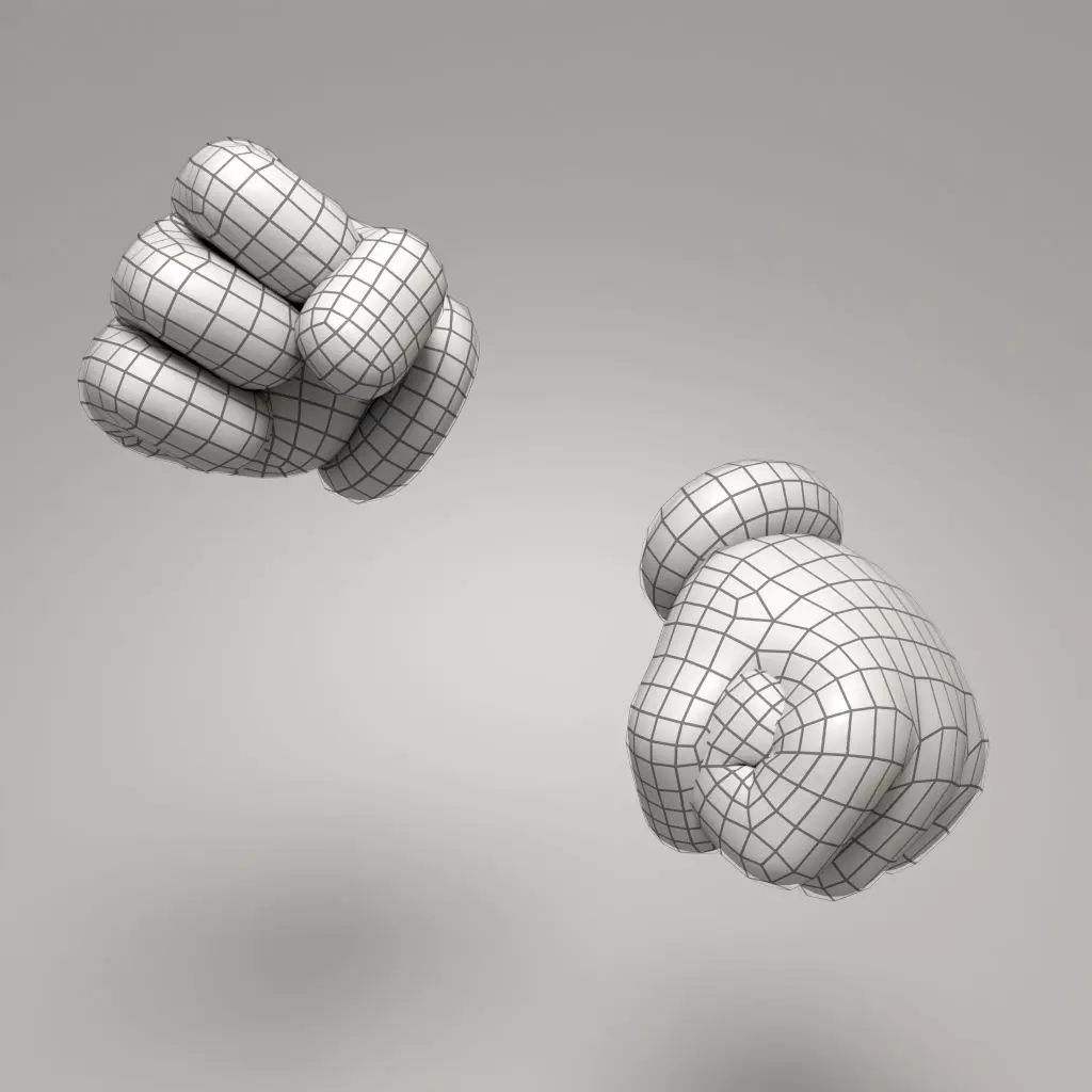 Rigged Cartoon Hand 3D model_13