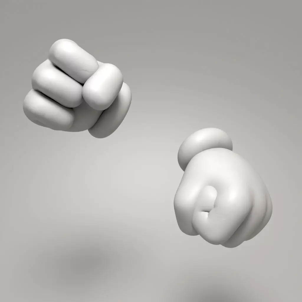 Rigged Cartoon Hand 3D model_20