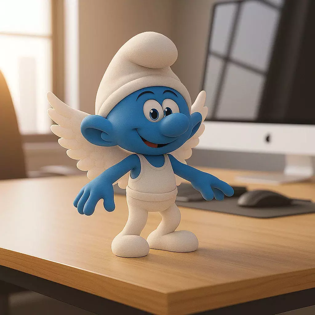Angel Smurf 3D print model_2