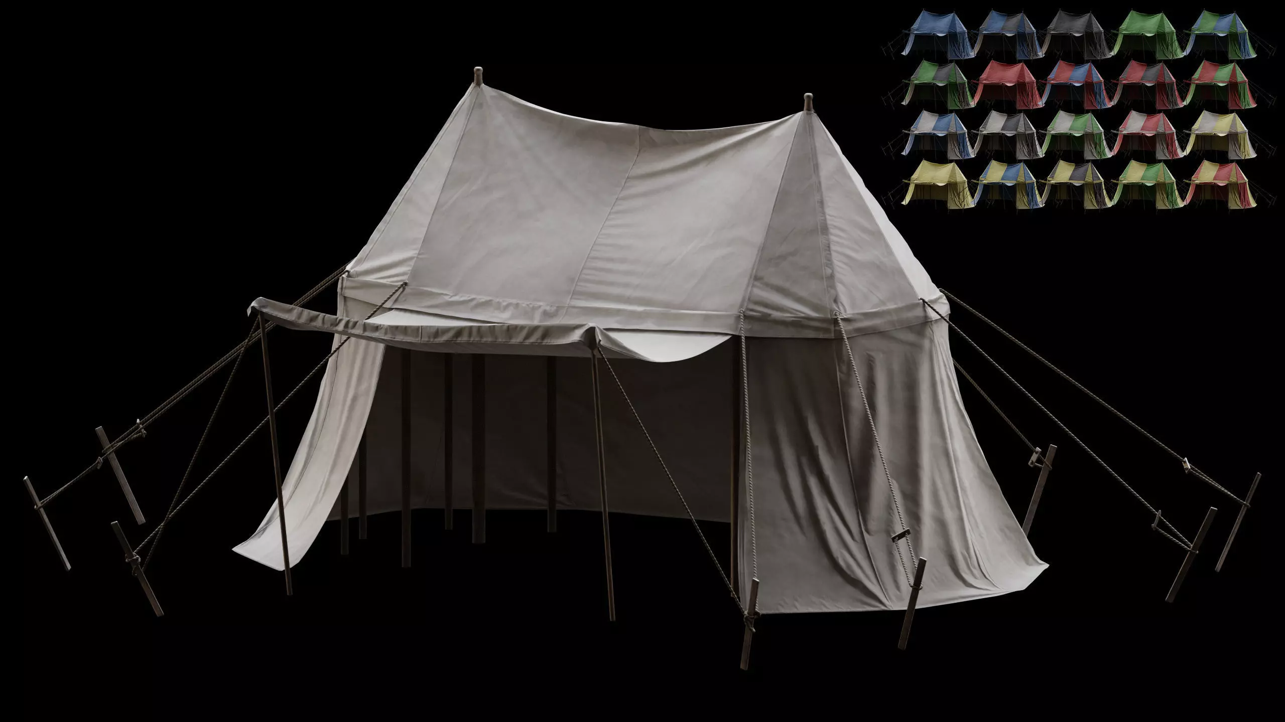 Medieval Tent 04 Low-poly 3D model