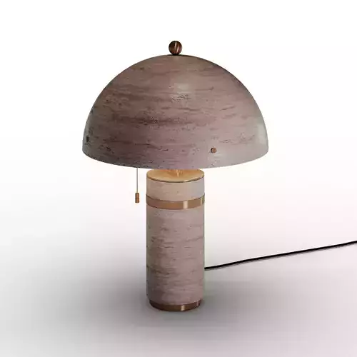 Travertine and Gold Table Lamp 