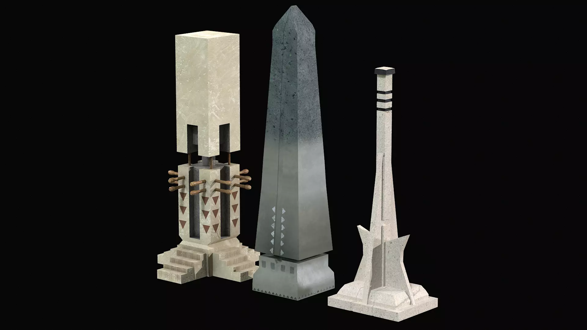 Monoliths Low-poly 3D model_5