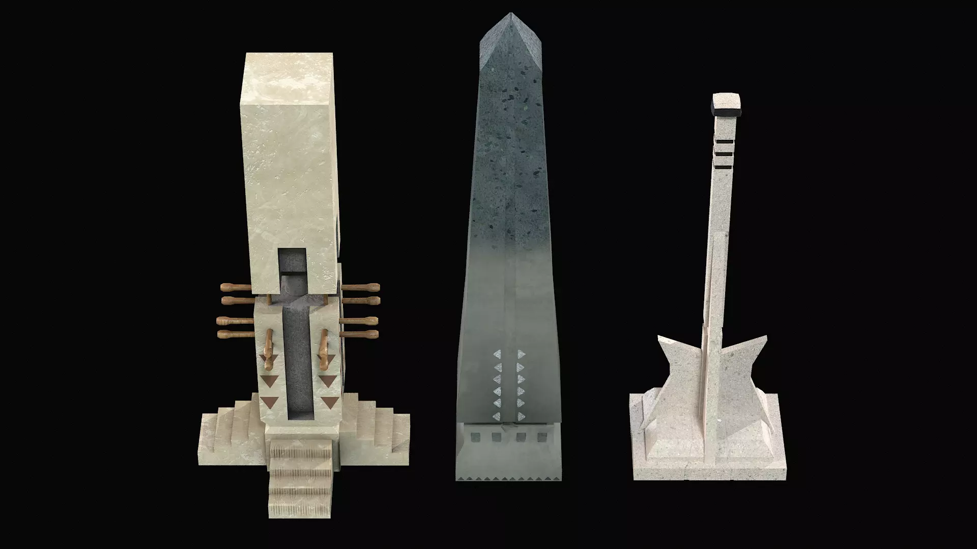 Monoliths Low-poly 3D model_4