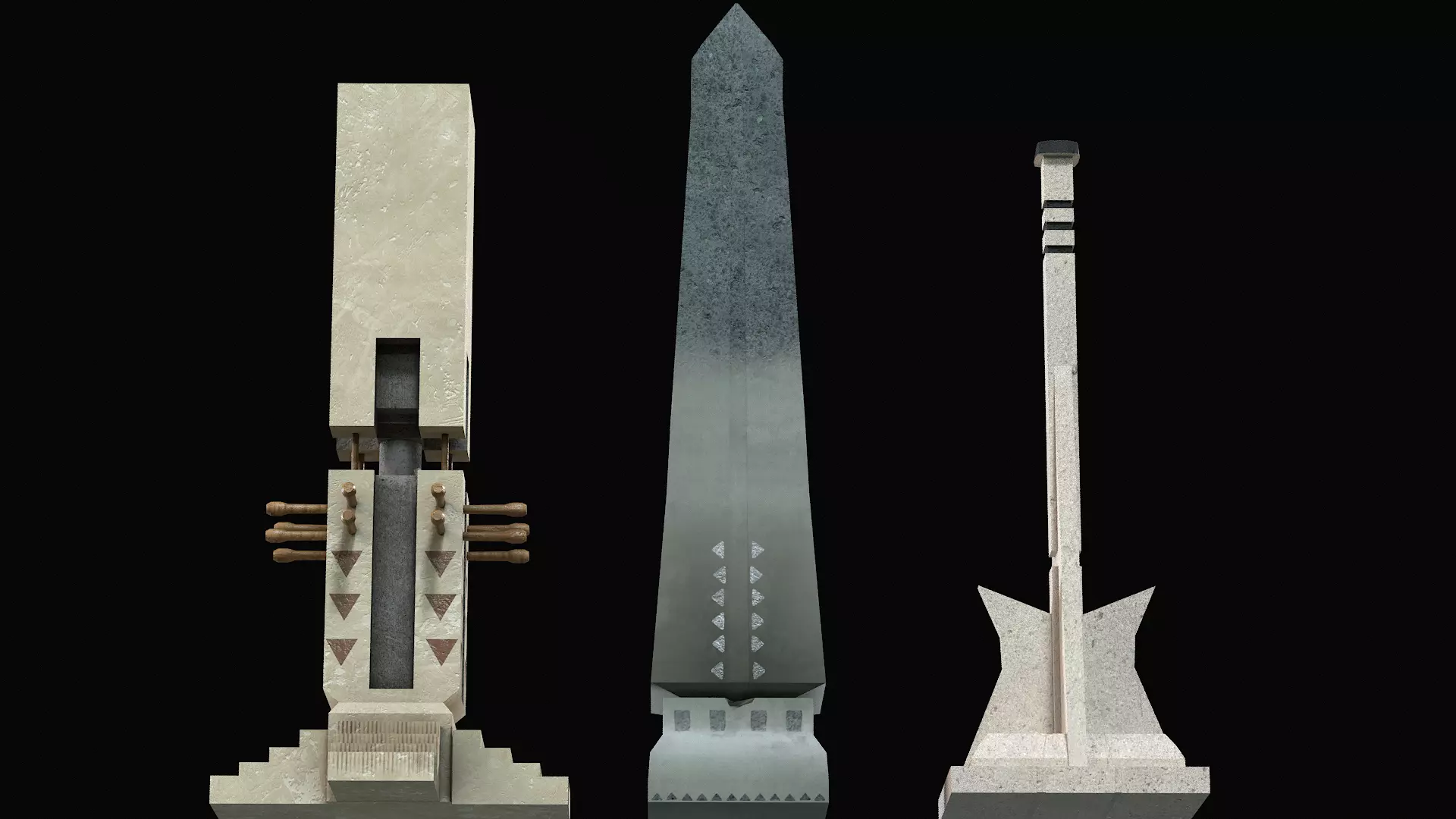 Monoliths Low-poly 3D model_3