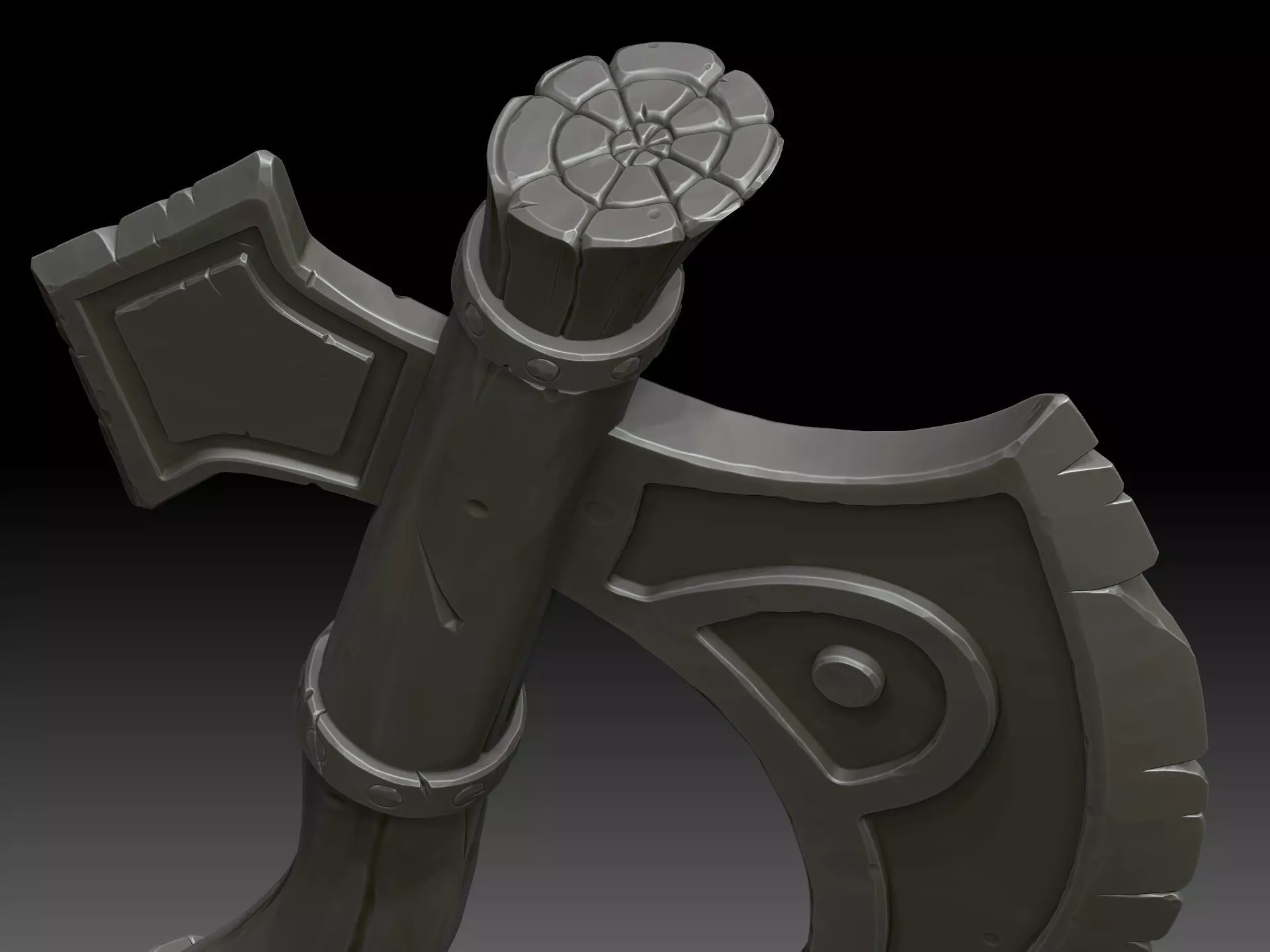 Stylized battle axe 3D model_7