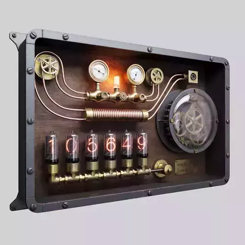 Steampunk Nixie Tube Clock Panel