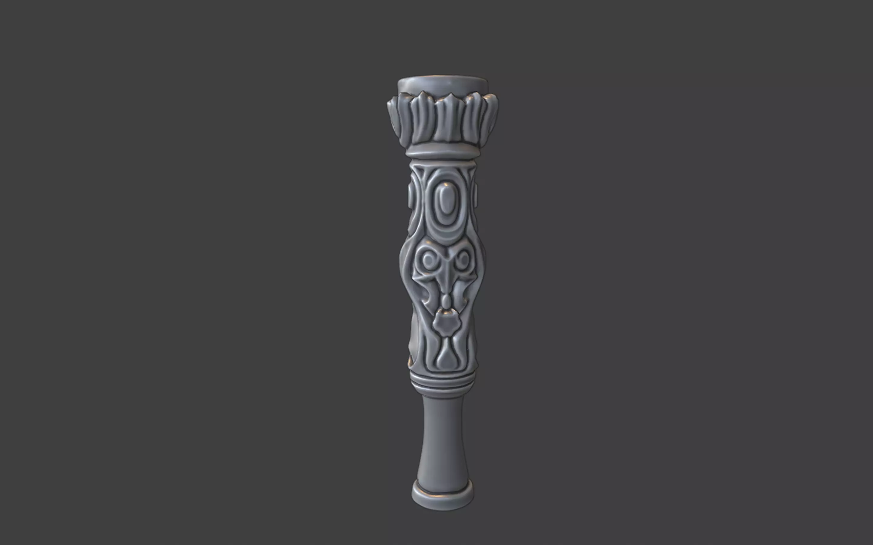 ornamental scrollwork snorting tube pendant 3D print model_2