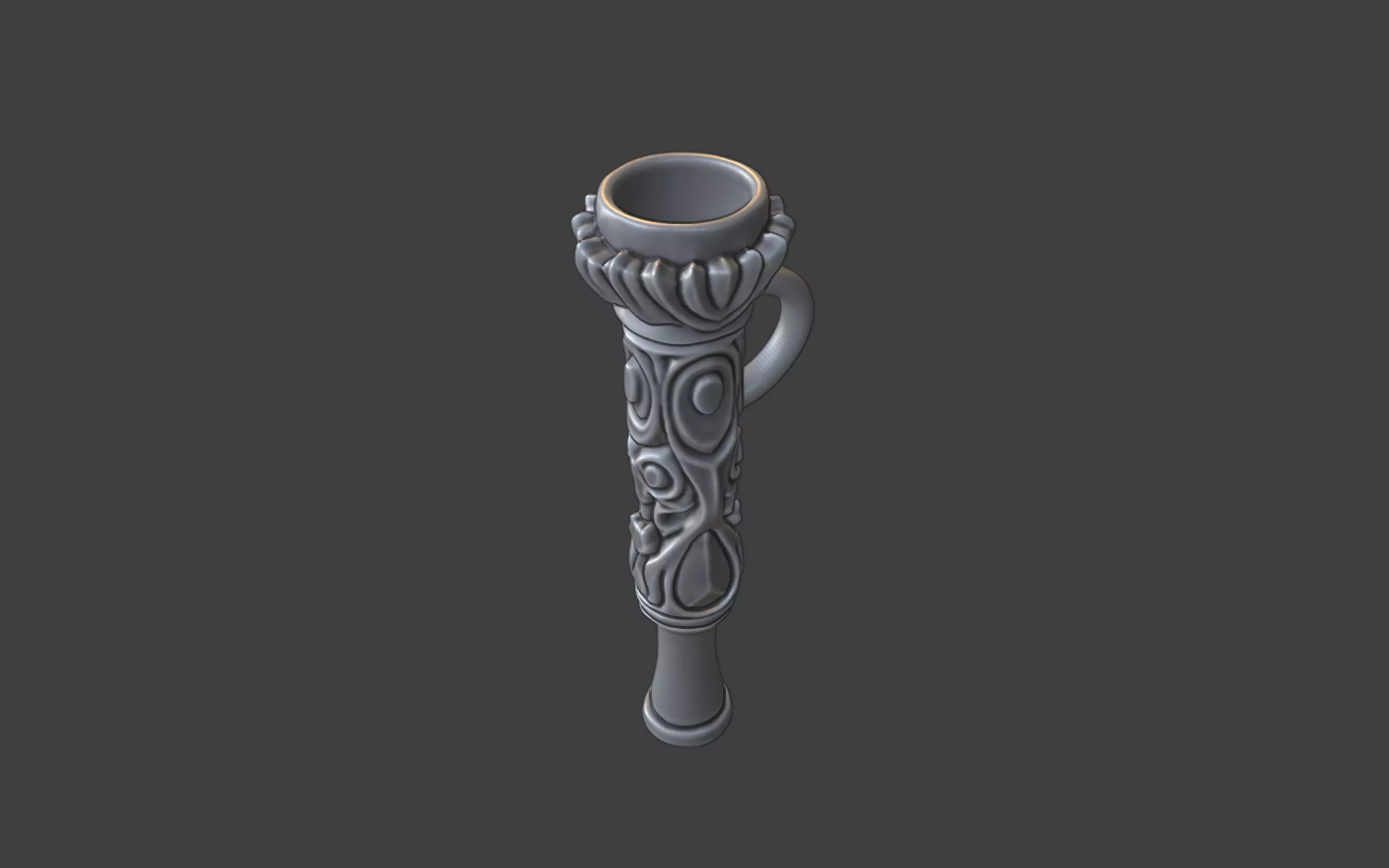 ornamental scrollwork snorting tube pendant 3D print model_5