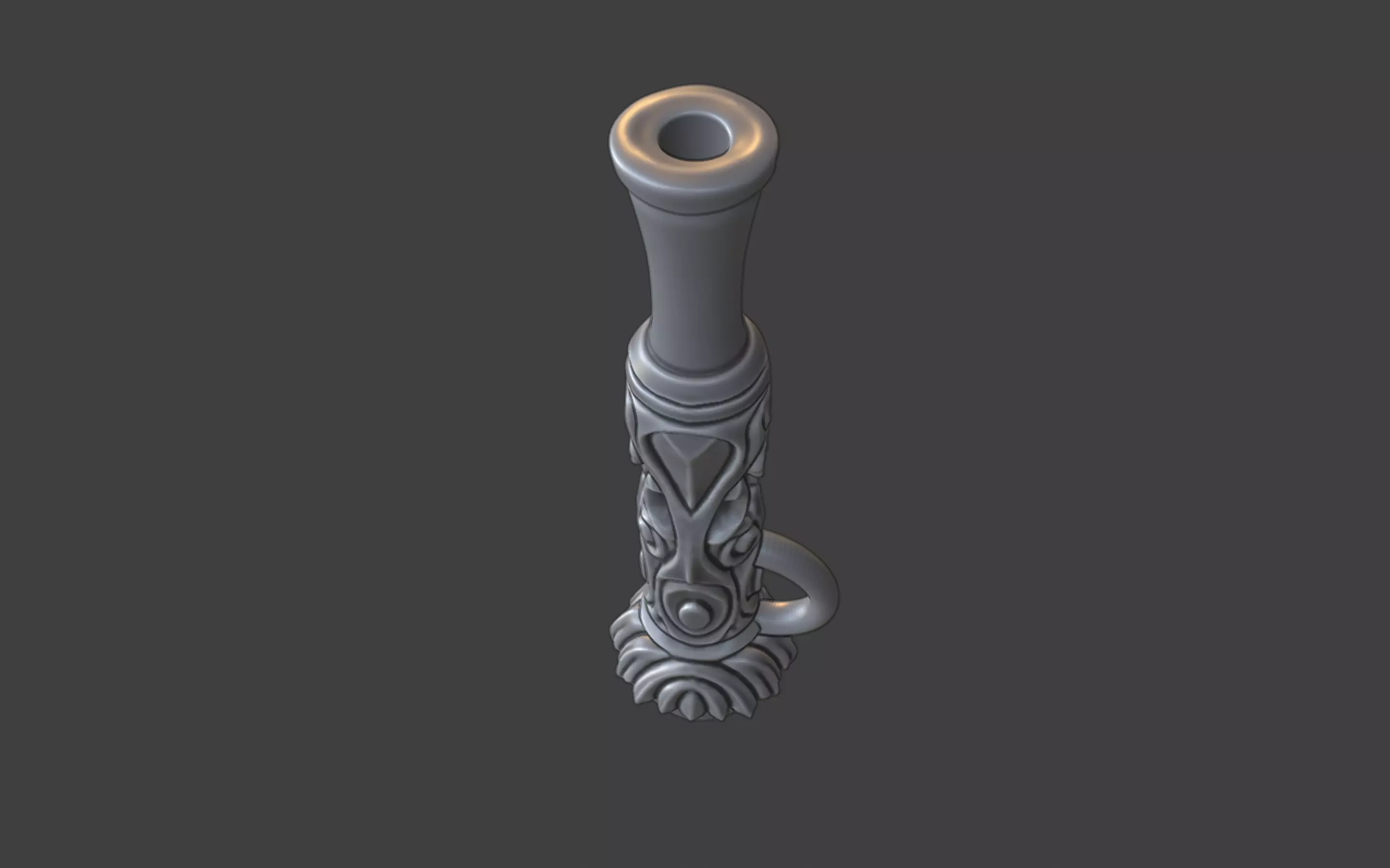ornamental scrollwork snorting tube pendant 3D print model_23