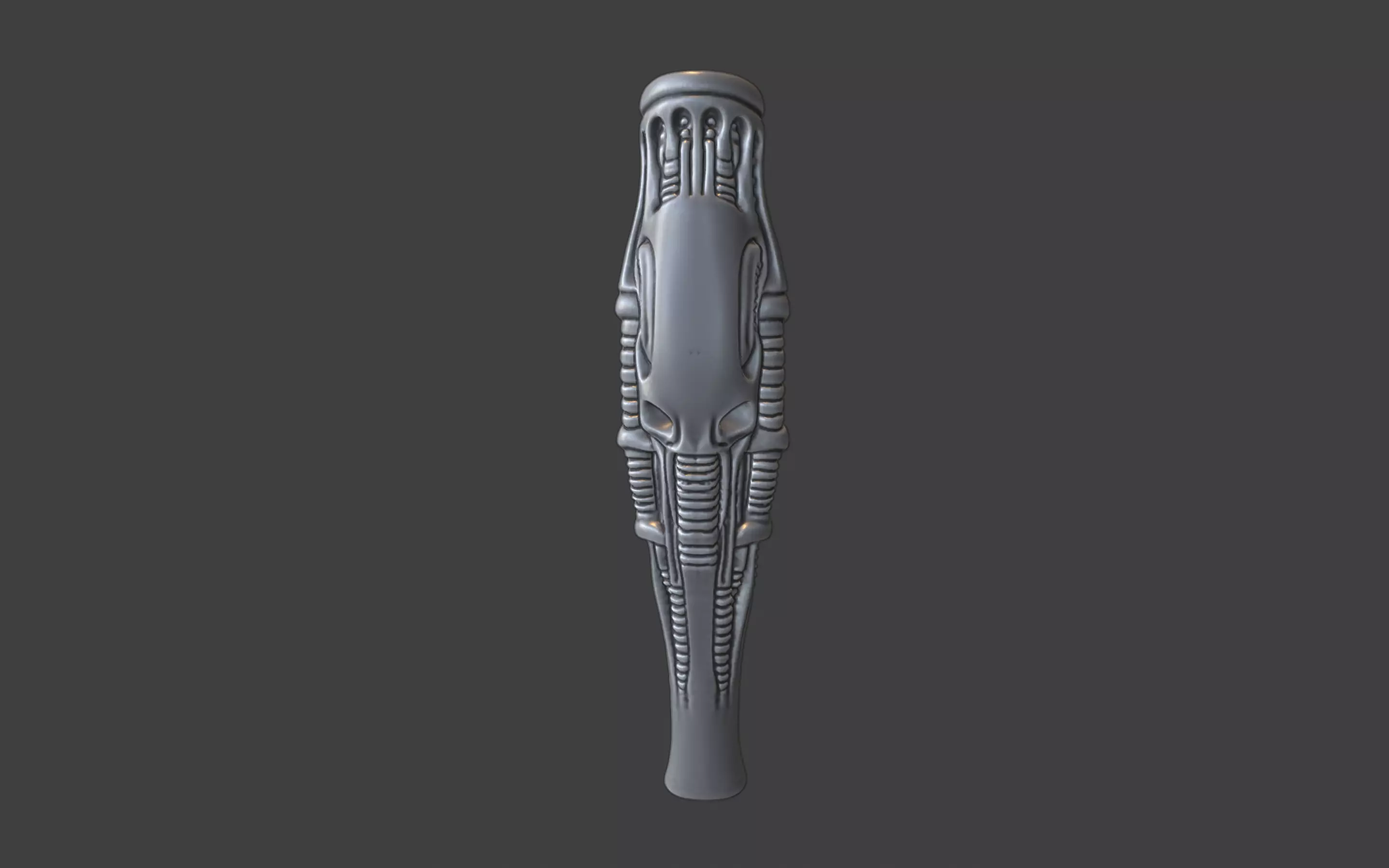 bioorganic giger style snorting tube 3D print model_11