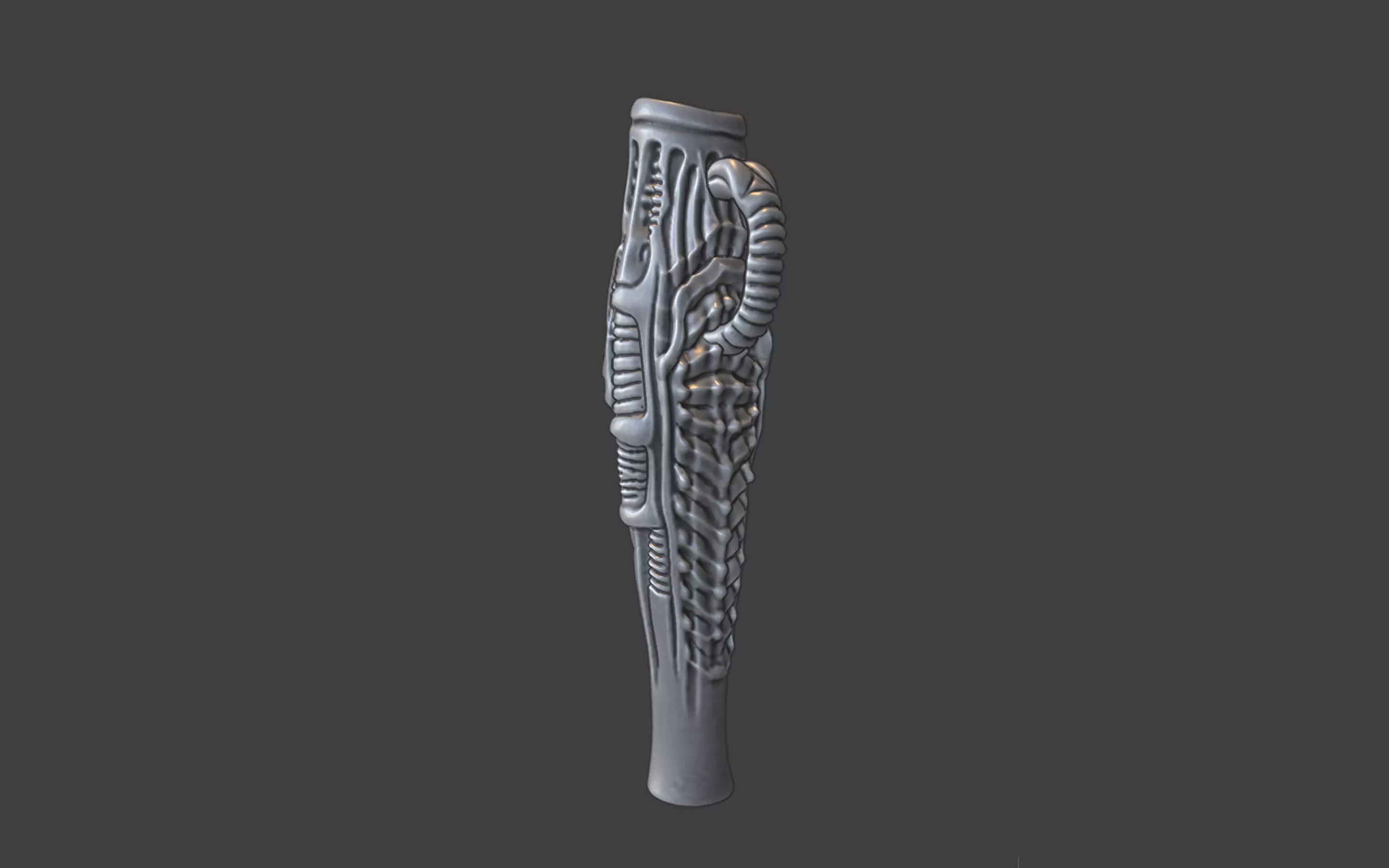 bioorganic giger style snorting tube 3D print model_3