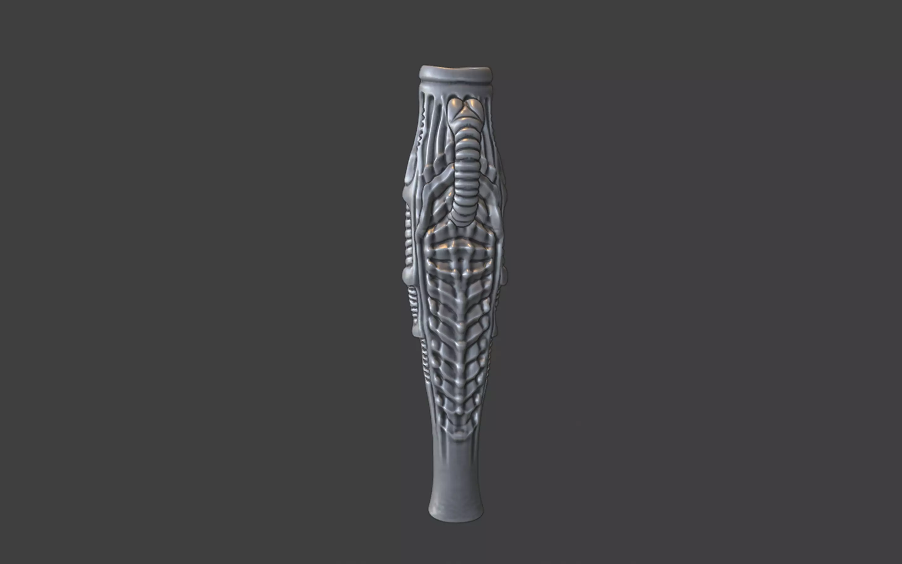 bioorganic giger style snorting tube 3D print model_4