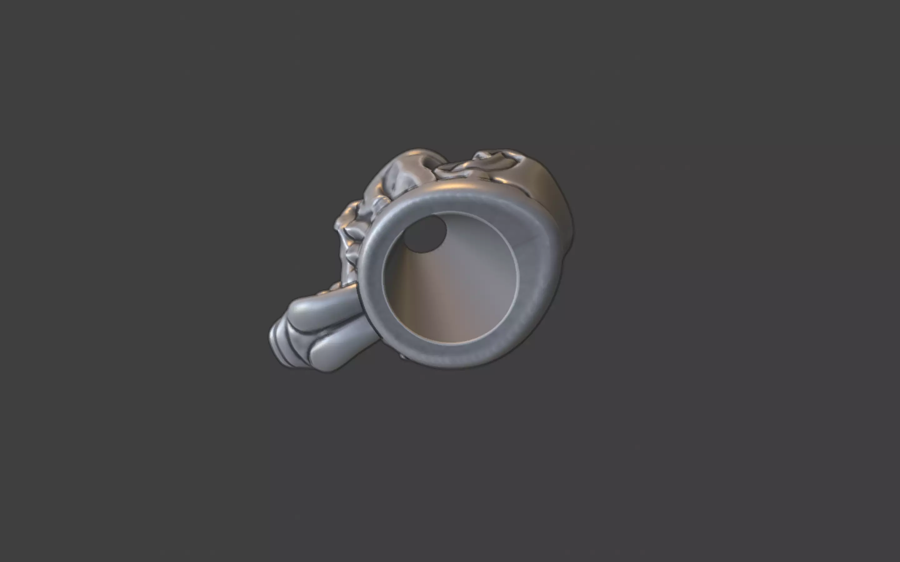 bioorganic giger style snorting tube 3D print model_8