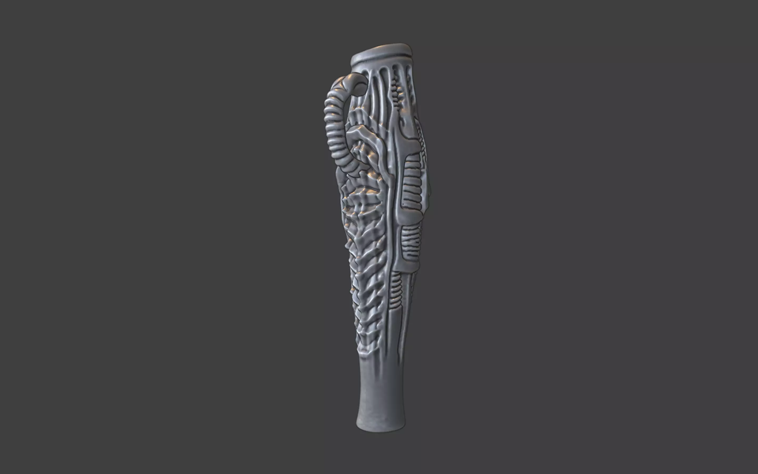 bioorganic giger style snorting tube 3D print model_16