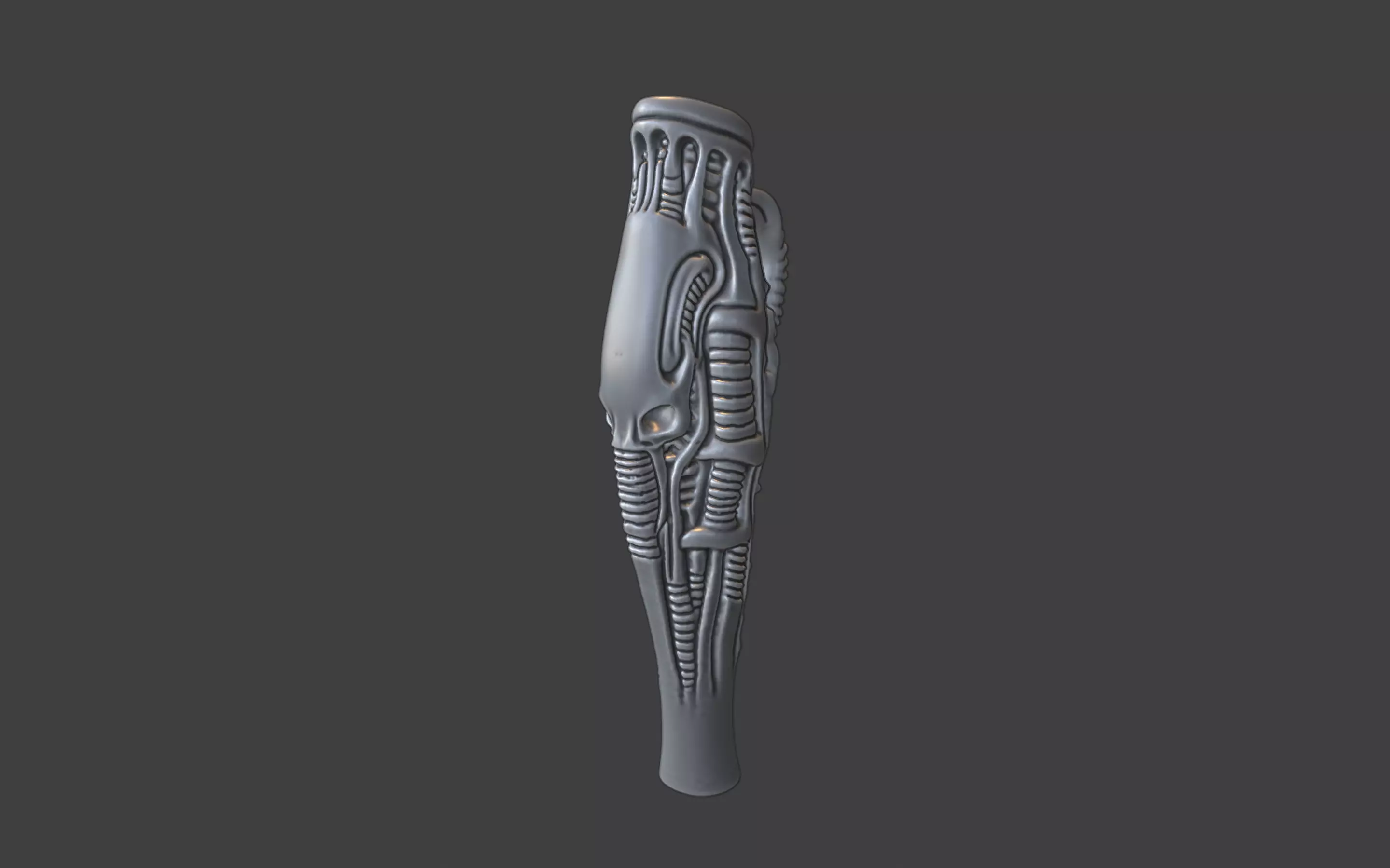 bioorganic giger style snorting tube 3D print model_14