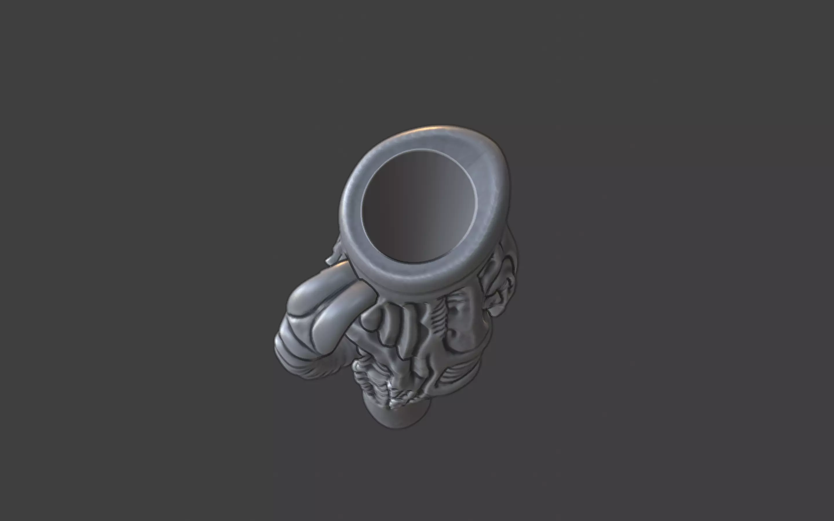 bioorganic giger style snorting tube 3D print model_10