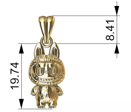 labubu pendant 3D print model_26