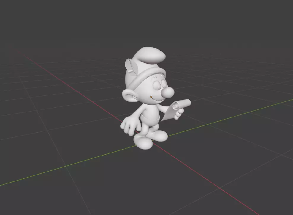Poet Smurf 3D print model_2